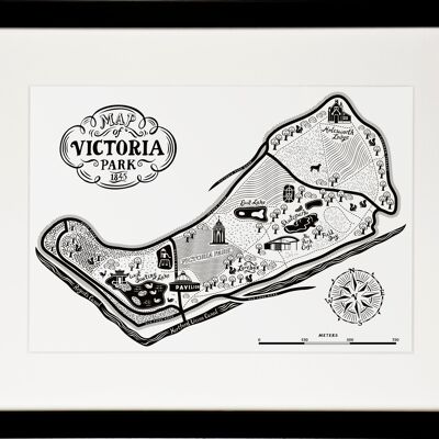 Victoria park Hackney Map Print