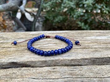 Bracelet Shamballa ajustable, perles en Lapis Lazuli naturel 1
