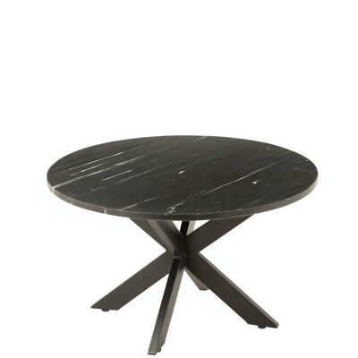TABLE SAL MARC MARBLE/MET BLACK (80x80x49cm)