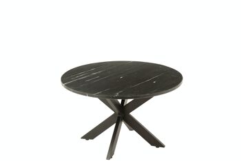 TABLE SAL MARC MARBRE/MET NOIR (80x80x49cm) 1