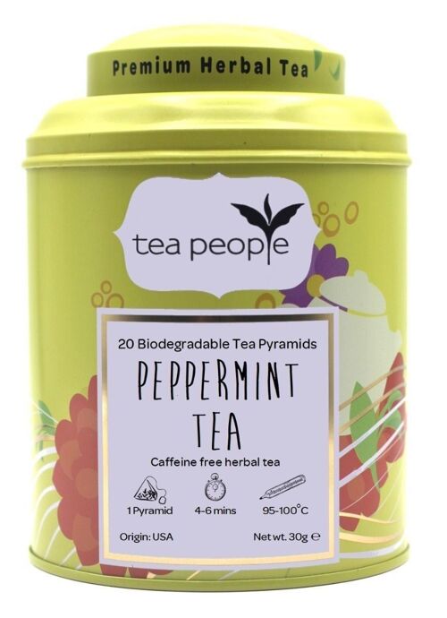 Peppermint Tea - 20 Pyramid Tin Caddy