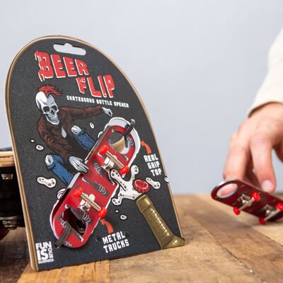 Beerflip Skateboard Flaschenöffner – Knochen