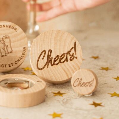 Round Bottle Opener "Cheers" - My Bambou