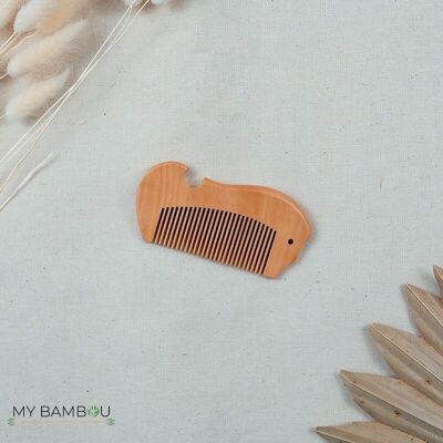 Wooden beard comb