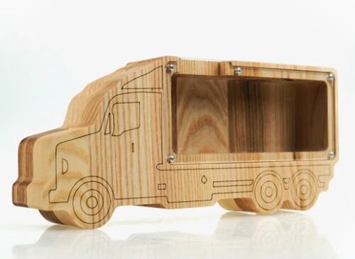 Wooden Piggy Bank Truck