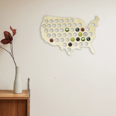 Bouchon de bouteille Carte murale des États-Unis