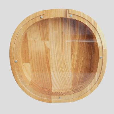 Salvadanaio ovale in legno