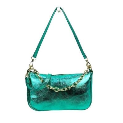 Metallic Leather Bag with Shiny Effect for Woman. Spring-summer collection