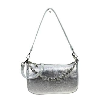 Sac en Cuir Métallisé Effet Brillant pour Femme. Collection printemps-été 2