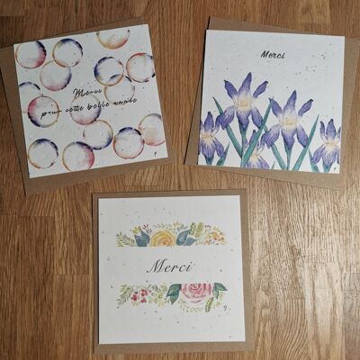 Confezione di carte seminate (3x5) - Grazie