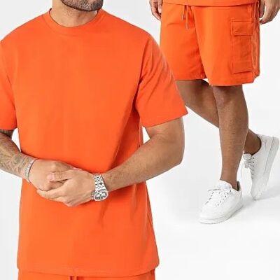 500-6 Conjunto pantalón corto / camiseta naranja