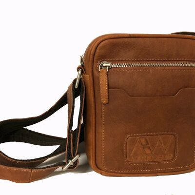 PORTA CROCE JEREM MULTI TASCHE IN PELLE COGNAC