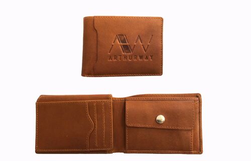 PORTE MONNAIE MULTI CARTES NAGYIA EN CUIR COGNAC