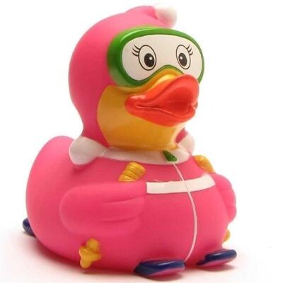 Rubber duck - ski bunny pink rubber duck