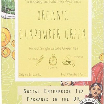 Organic Gunpowder Green - Confezione da 15 Pyramid Retail