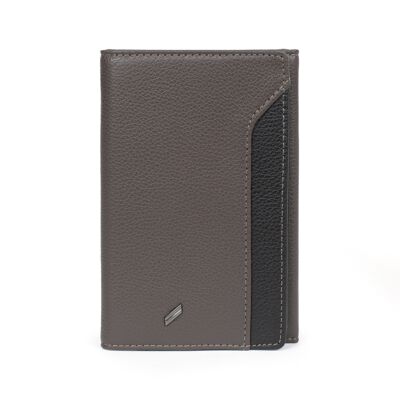 TOGETHER - Porta documenti Stop RFID in pelle di vacchetta taupe / nera - DH-188164-3401-TU