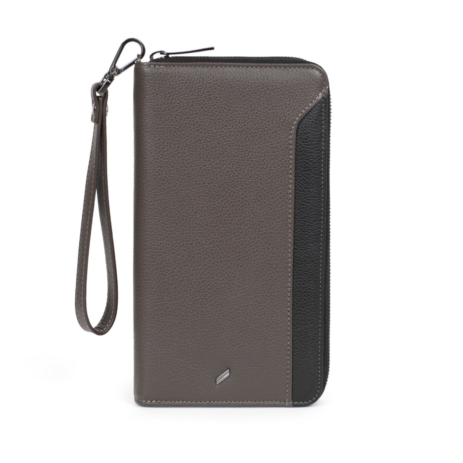 TOGETHER - Stop RFID compagno di viaggio in pelle bovina taupe / nera - DH-188165-3401-TU