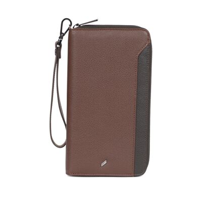 TOGETHER - Stop RFID travel companion in chocolate / dark brown cowhide leather - DH-188165-A920-TU