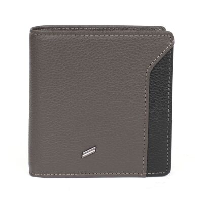 TOGETHER - Portamonete Stop RFID in pelle di vacchetta taupe / nera - DH-188167-3401-TU