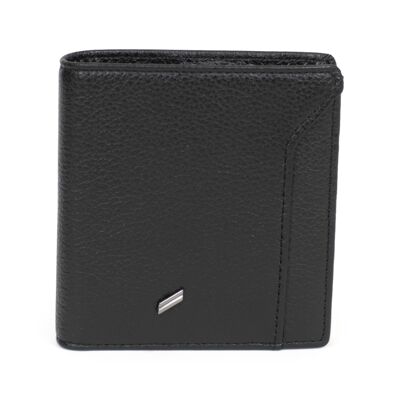 TOGETHER - Portamonete Stop RFID in pelle di vacchetta nera - DH-188167-0100-TU