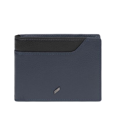 TOGETHER - Portafoglio Italian Stop RFID in vacchetta navy / nero - DH-188171-2101-TU