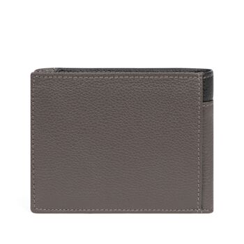 TOGETHER - Portefeuille italien Stop RFID en cuir de vachette taupe / noir - DH-188171-3401-TU 3