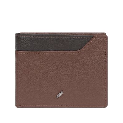 TOGETHER - Portefeuille italien Stop RFID en cuir de vachette chocolat / marron foncé - DH-188171-A920-TU