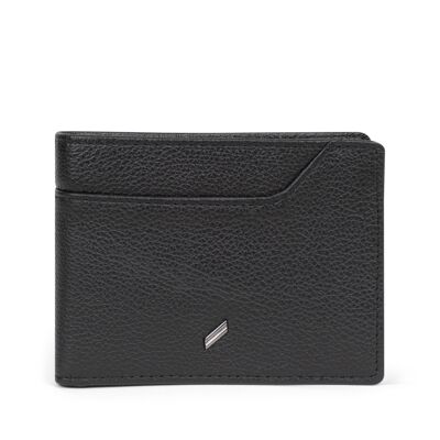 TOGETHER - Portafoglio italiano Stop RFID in pelle di vacchetta nera - DH-188172-0100-TU