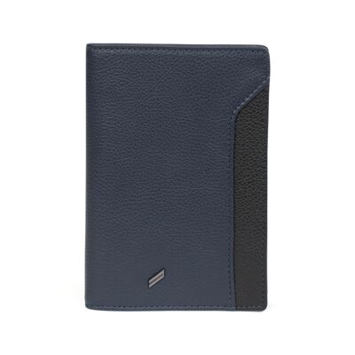 TOGETHER - Porta passaporto Stop RFID in vacchetta navy / nero - DH-188184-2101-TU