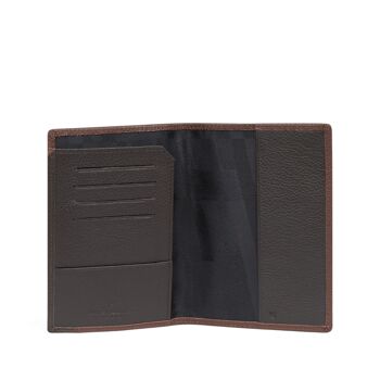 TOGETHER - Porte-passeport Stop RFID en cuir de vachette chocolat / marron foncé - DH-188184-A920-TU 2