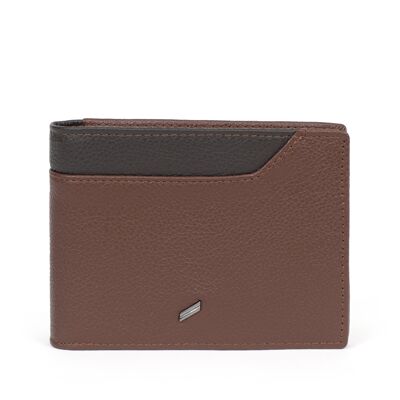 TOGETHER - Portafoglio Italian Stop RFID in vacchetta cioccolato / testa di moro - DH-188192-A920-TU