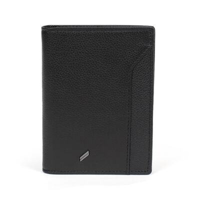 TOGETHER - Portafoglio European Stop RFID in pelle di vacchetta nera - DH-188194-0100-TU