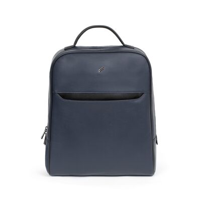 TOGETHER - 13" & A4 backpack in navy / black cowhide leather - DH-189422-2101-TU