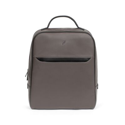 TOGETHER - 13" & A4 backpack in taupe / black cowhide leather - DH-189422-3401-TU
