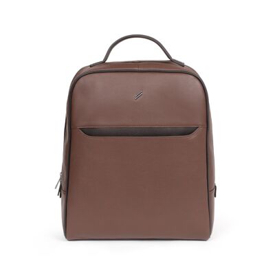 TOGETHER - 13" & A4 backpack in chocolate / dark brown cowhide leather - DH-189422-A920-TU