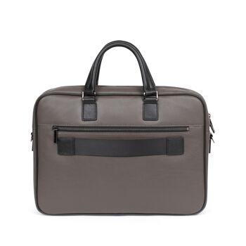 TOGETHER - Porte-documents 13" & A4 en cuir de vachette taupe / noir - DH-189424-3401-TU 3