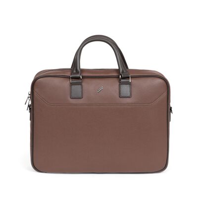 JUNTOS - Maletín 13" y A4 en piel vacuno chocolate / marrón oscuro - DH-189424-A920-TU