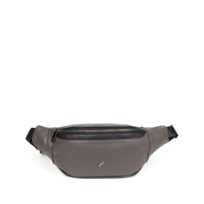 TOGETHER - Taupe / black cowhide leather belt bag - DH-189431-3401-TU