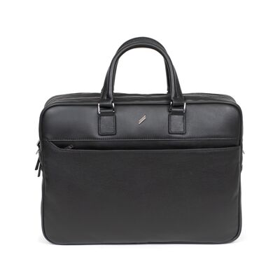 TOGETHER - 13" & A4 briefcase in black cowhide leather - DH-189554-0100-TU