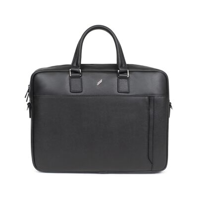 TOGETHER - 13" & A4 briefcase in black cowhide leather - DH-189555-0100-TU