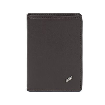 GENTLE - Stop RFID card holder in brown cowhide leather - DH-458157-2200-TU