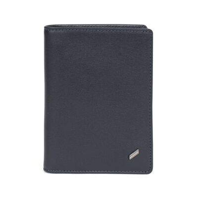 GENTLE - Portafoglio European Stop RFID in pelle di vacchetta blu navy - DH-458159-2100-TU