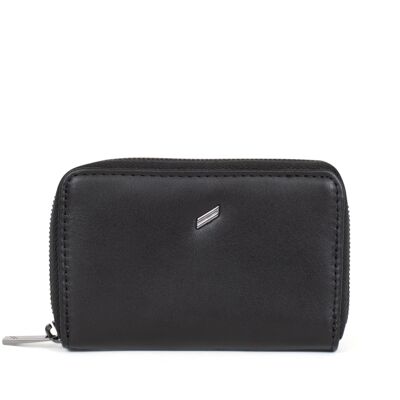 GENTLE - Stop RFID card holder in black cowhide leather - DH-458160-0100-TU