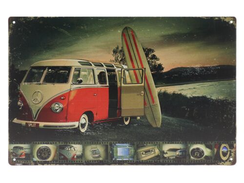 Peace bus metalen bord 20x30cm