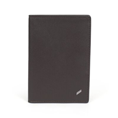 GENTLE - Stop RFID passport holder in brown cowhide leather - DH-458182-2200-TU
