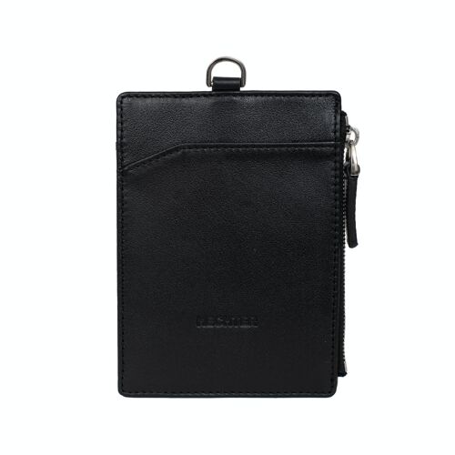 PLAY - Porte-cartes COMBINE Stop RFID en cuir de vachette noir - DH-458266-0100-TU