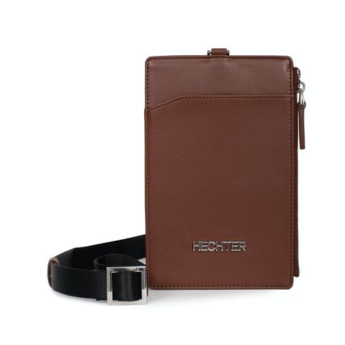 PLAY - Pochette tour de cou COMBINE Stop RFID en cuir de vachette cognac - DH-458269-9900-TU