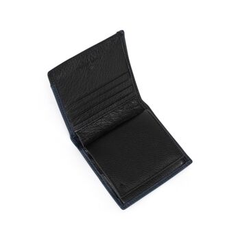 TOGETHER - Porte-monnaie Stop RFID en cuir de vachette marine / noir - DH-188167-2101-TU 4