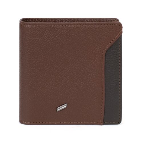 TOGETHER - Porte-monnaie Stop RFID en cuir de vachette chocolat / marron foncé - DH-188167-A920-TU