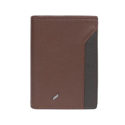 TOGETHER - European Stop RFID wallet in chocolate / dark brown cowhide leather - DH-188194-A920-TU